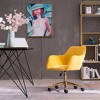 Modern Velvet Swivel Desk Chair, Height Adjustable 360 Degree Swivel Office Chair With Metal Legs, Upholstered Makeup Vanity Armchair With Back - 4 of 4