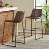 LOVMOR Vintage Style  Armless Industrial Faux Leather Counter Stool (Set of 2) - 4 of 4