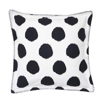carol & frank 20" x 20" Dot Onyx Black Polka Dot Printed Throw Pillow