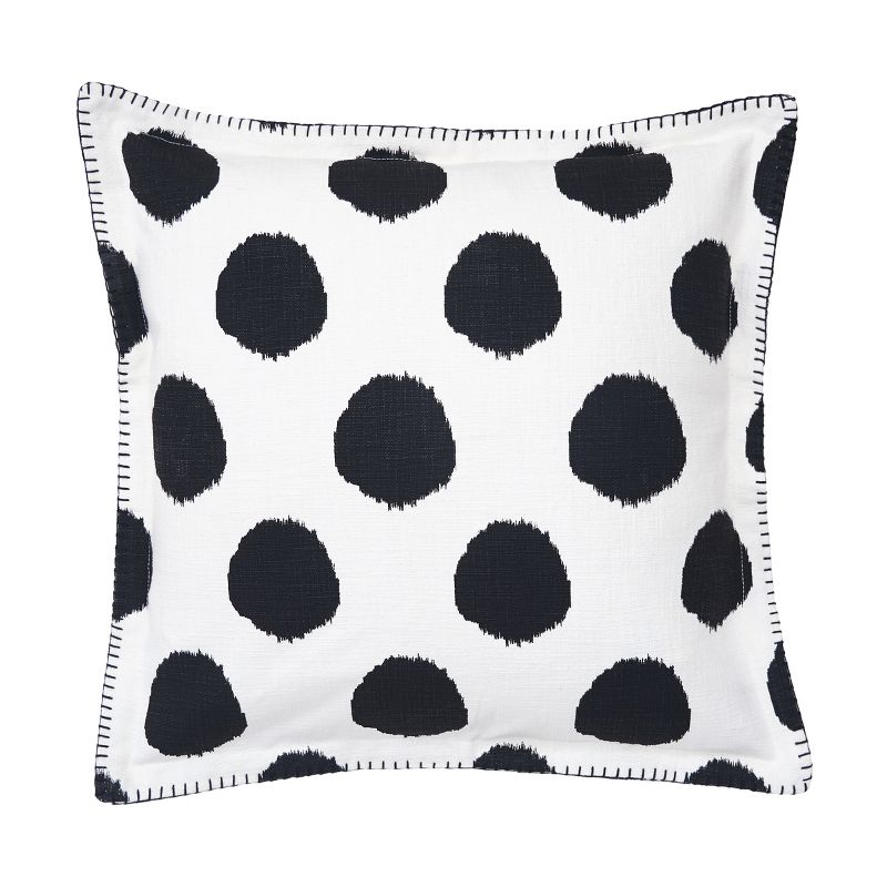 carol & frank 20" x 20" Dot Onyx Black Polka Dot Printed Throw Pillow, 1 of 4