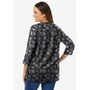 Woman Within Women's Plus Size Perfect Printed Three-Quarter Sleeve V-Neck Tee - image 3 of 4