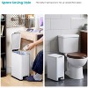 Home Zone Living 4 Gallon Slim Stainless Steel Kitchen Trash Can with Reeded Pattern, Step Pedal and Soft Close Lid, White - 2 of 4