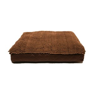 Angel Sar 26x34 Inch Dirty Dog Rectangle Bed Medium Brown, High-Density Cushion Microfiber Pet Bed with Quilted Suede Sides, Machine Washable - 1 of 1