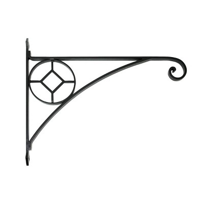 23.5" Black Wrought Iron Geometric Corona Shelf Bracket