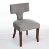 DOMETOUR Dining Chair Mid Century Modern Chair Set of 2 Linen Fabric Upholstered Accent Chair Curved Backrest with Copper Nails around - 3 of 4