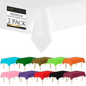 Plastic Tablecloth Disposable, Tablecloths for Rectangle Tables 54 inch. x 108 inch. Fits Tables Up to 8 Feet, Table Cloth for Party - SparkSettings - 1 of 4