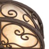 John Timberland Natural Mica Rustic Ceiling Light Flush Mount Fixture 12" Wide Dark Walnut Scroll 3-Light Drum Shade for Bedroom Kitchen Living Room - image 3 of 4