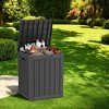 FURNIinspire Deck Boxes 28 Gallon Resin Deck Box, Waterproof Patio Outdoor Storage Bin Storage Box, All Weather Use, Ideal For Storage, Black - 2 of 4