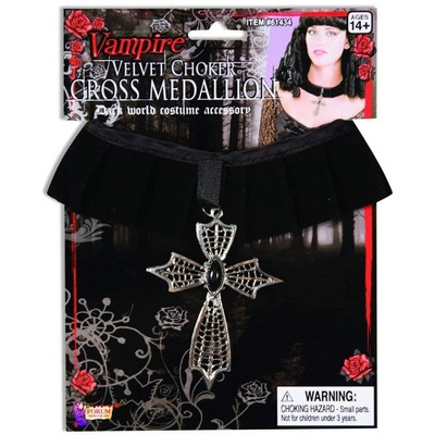 Forum Novelties Velvet Choker-Cross Costume Medallion