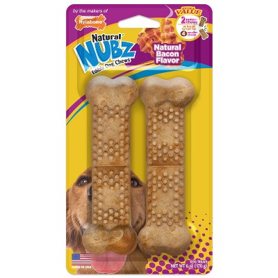 Nylabone Nubz Bacon Twin Pack Jumbo Dog Chews Dental Dog Treats - 6oz