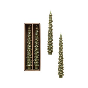 Unscented Tree Shaped Taper Candles, Boxed Set Of 2 - 1 of 3