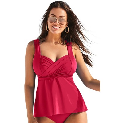Swimsuits for All Women's Sweetheart Wrap Tankini Top (Plus Sizes Available)