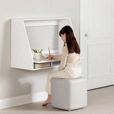 Pure White Wall Mounted Floating Writing Desk