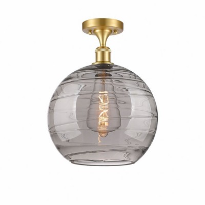 Athens Deco Swirl - 1 Light Semi-Flush Mount In Industrial Style-17 Inches Tall and 12 Inches Wide