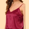 cheibear Women's Satin Spaghetti Cami Tops Ruffle Trim Shorts Sleepwear Sets - 4 of 4