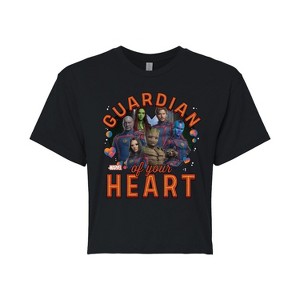 Women's - Marvel - Guardian Of Your Heart Valentine Cropped Graphic T-Shirt - 1 of 4