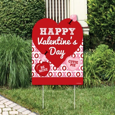 Big Dot of Happiness Conversation Hearts - Party Decorations - Valentine's Day Party Welcome Yard Sign