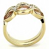 Slickblue Gold Finish Stainless Steel Ring, Marquise Light Peach Glass & Clear Stoes, Chic Women’s Style, Sizes 5-10 - 4 of 4