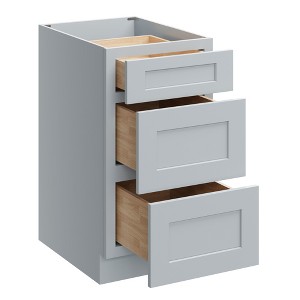 CASAINC 18 in. W x 24 in. D x 34.5 in. H Base Kitchen Cabinet with 3 Soft-Close Drawers – RTA Plywood Cabinets - 1 of 4