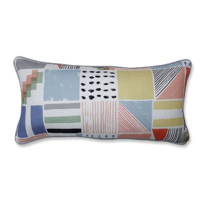 Amagansett Summer Bolster Oversize Lumbar Throw Pillow - Pillow Perfect: Weather-Resistant, Modern Style for Indoor Use