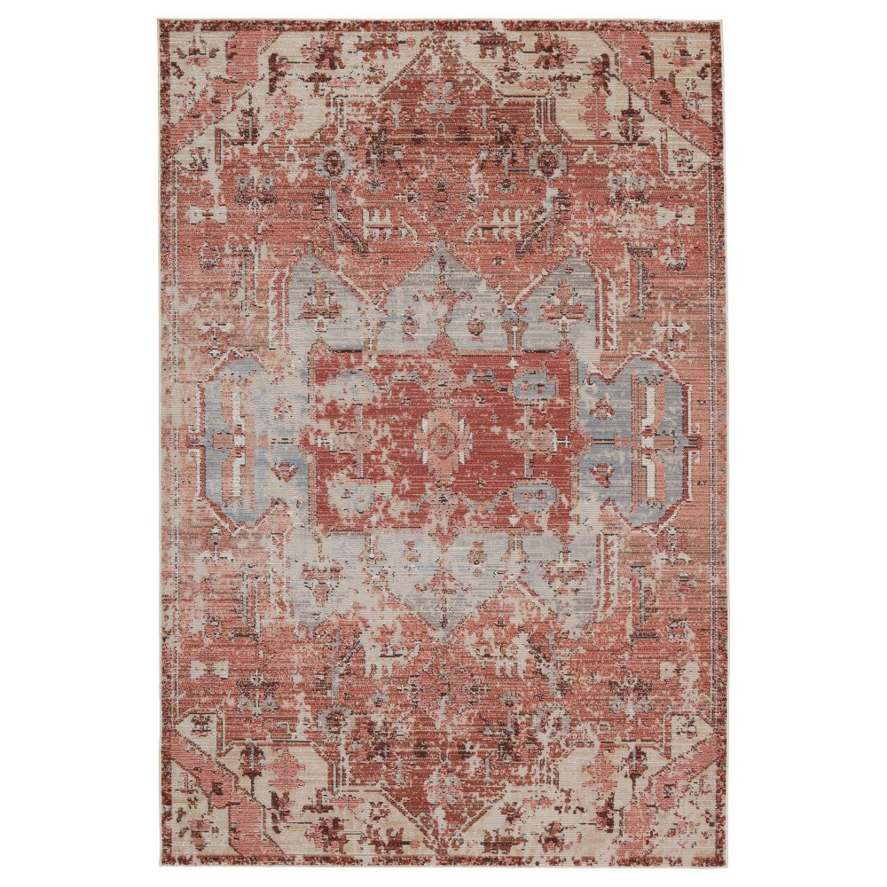 9'6inx12'7in Priyah Indoor/Outdoor Medallion Area Rug Pink/Gray - Jaipur Living