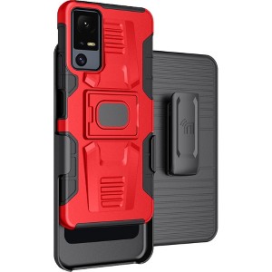 Nakedcellphone Combo for Jitterbug Smart 4 / TCL 40XL - Rugged Phone Case with Stand and Belt Clip Holster - 1 of 4