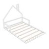 CAVINAS Twin/Full Size Bed Frame with House-Style Headboard & Guardrails,Modern Floor Bed for Kids Room,Bedroom - 4 of 4