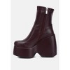 PURNELL Burgundy High Platform Women Ankle Boots - 4 of 4