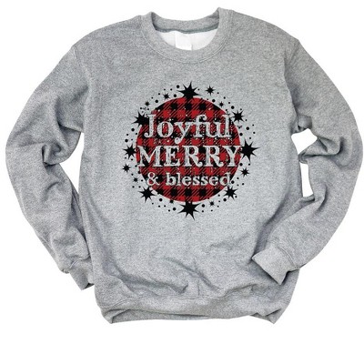Simply Sage Market Women's Graphic Sweatshirt Joyful Merry and Blessed