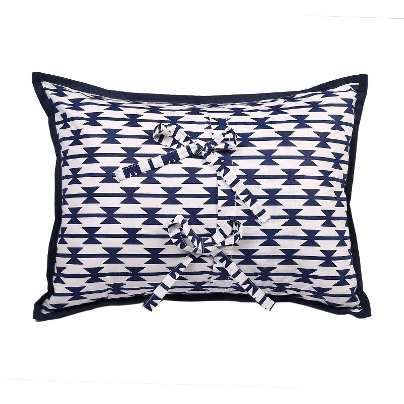 Bacati - Tribal Coral/Navy Throw Pillow, 5 of 6