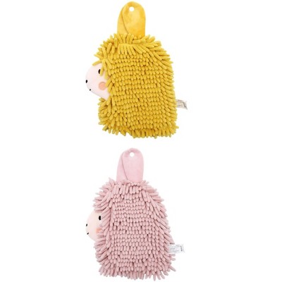 REGALWOVEN Cute Cartoon Alpaca Soft Absorbent Chenille Decorative Hand Towels 2 Pcs