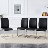 Akoasm Upholstered High Toughness PU Arch Dining Study Chair With Arched Metal  Leg  5 Pieces-Dark Gray - 4 of 4