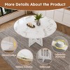 Round Dining Table for 4 with Wood Grain Finish, Modern Farmhouse Kitchen Table for Dining Room, Living Room, or Breakfast Nook-Tanpinhause - 4 of 4