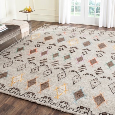 Hand-Knotted Multi-Color Wool Geometric Bohemian Area Rug