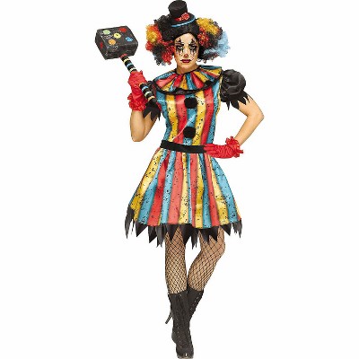 Fun World Womens Carny Clown Dress Costume : Target