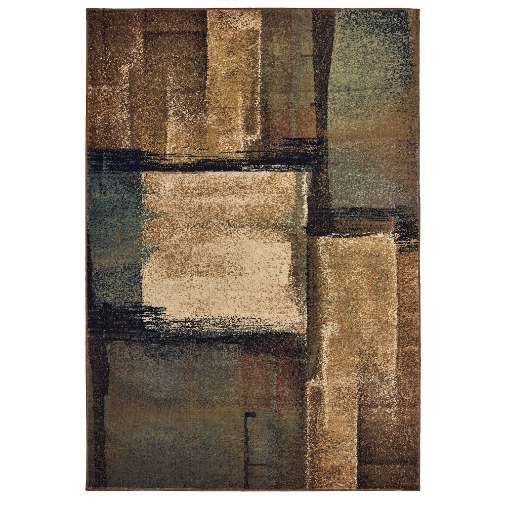 5'3inx7' Lola Distressed Block Rug Brown/Blue