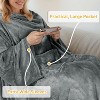 Catalonia Adult Wearable Fleece Blanket Snuggie with Foot Pockets, Super Soft Micro Plush Wrap Blanket Long Robe Loungewear, Cozy Gift for Woman Man - 3 of 4