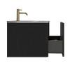 NicBex 24/30/36"Chic Striped Floating Bathroom Vanity Cabinet with Top Ceramic Sink Combo,Wall-Mounted Bathroom Cabinet,1.38"Pre-drilled Faucet - 4 of 4