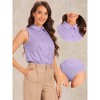 INSPIRE CHIC Women's Sleeveless Collared Business Work Tops Button Down Bodysuit - 2 of 4
