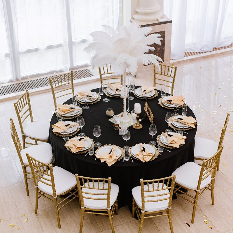 RCZ Décor Elegant Round Table Cloth - Made With High Quality Polyester Material, Beautiful Black Tablecloth With Durable Seams, 2 of 4