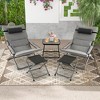 Tangkula 5-Piece Patio Sling Chair Set Folding Lounge Chairs w/ Coffee Table Yard, Poolside - 3 of 4