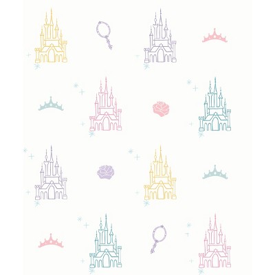 Disney Princess Castle Peel and Stick Wallpaper White - RoomMates