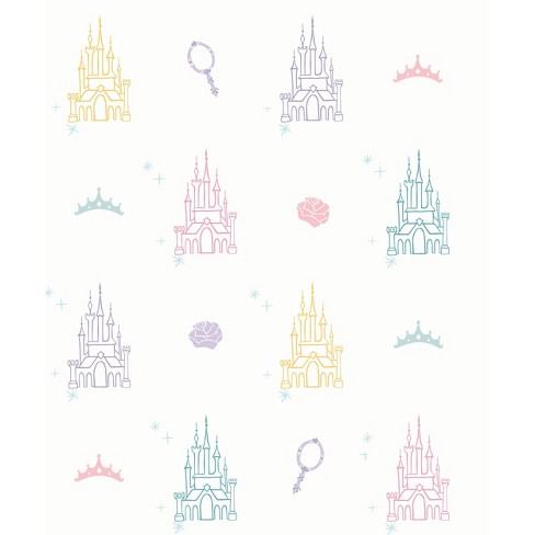 Disney Princess Castle Peel And Stick Wallpaper White - Roommates : Target