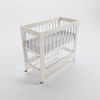 MelO Caress Mini Foldable Crib, Sleek Acrylic Frame with 4 Height Levels, Easy Fold & Smooth Rolling Wheels – Washed White - 2 of 4