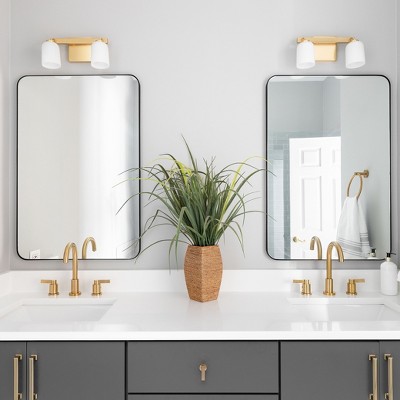 Vynxaria Wall Mirror 24x36 Inch Vanity Mirror Black Bathroom Accessories Metal Framed Mirror for Bedroom Living Room Bathroom Decor