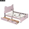 NicBex Twin/Full Size Upholstered Platform Bed with Cartoon Ears Shaped Headboard and 2 Drawers for Kids Teens Adults - 3 of 4