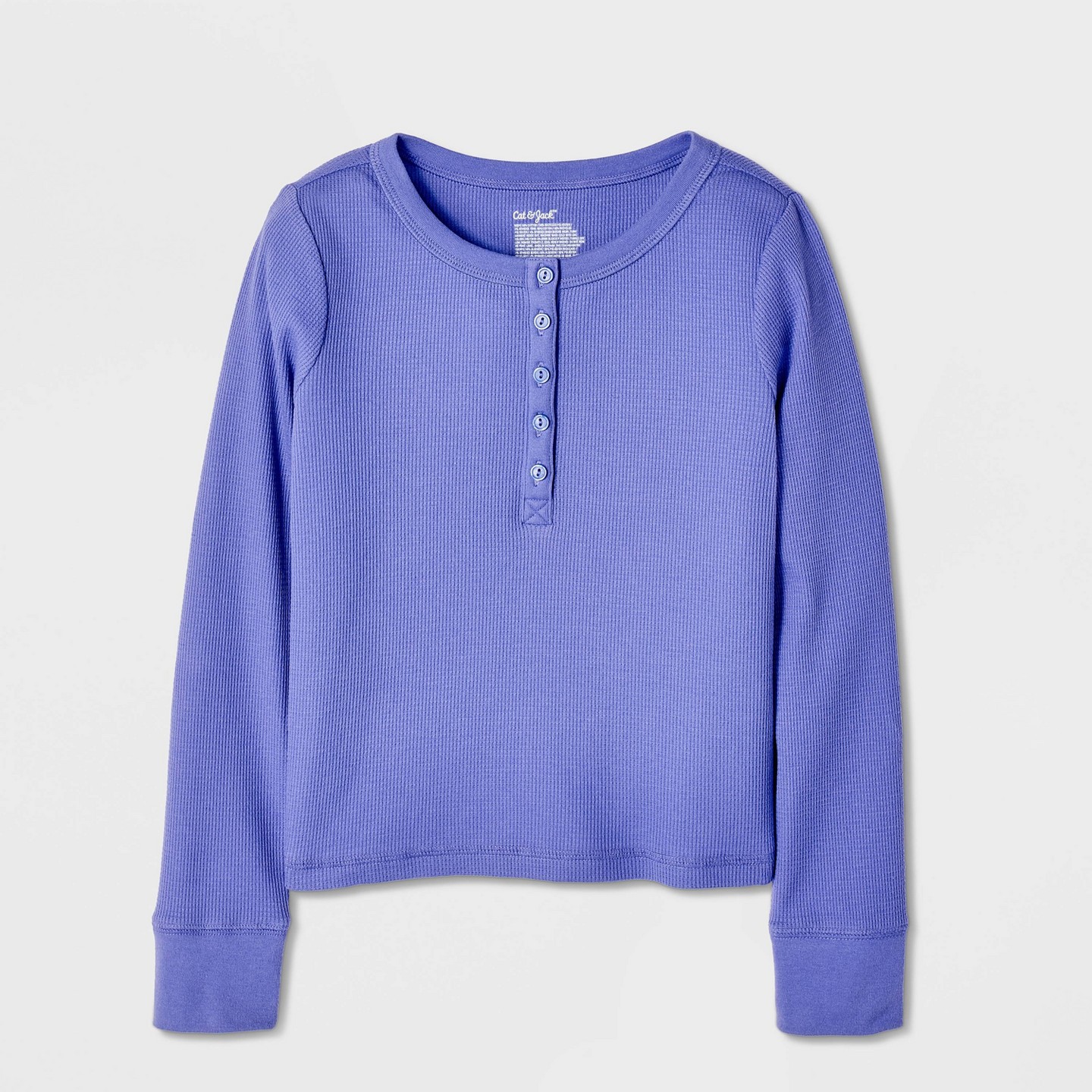 Футболка Cat & Jack Long Sleeve Waffle Knit Henley T-Shirt для девочек, цвет: Светлый фиолетовый — фото 2