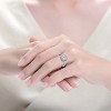 Guili Brilliance Sterling Silver Rhodium Plated Halo Round Cut Clear Cubic Zirconia Solitaire Style Elegant Timeless Statement Jewelry Size 6, 7, 8 - 2 of 4