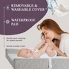 Modera Organic Cotton Contoured Baby Changing Pad w/ Waterproof Foam Mattress, Includes Soft Removable & Washable Cover, Safety Strap, Non-Slip Bottom - 4 of 4