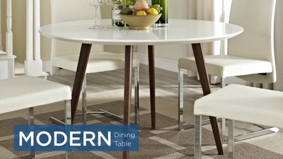Canvas 47" White Round Ash Wood Dining Table